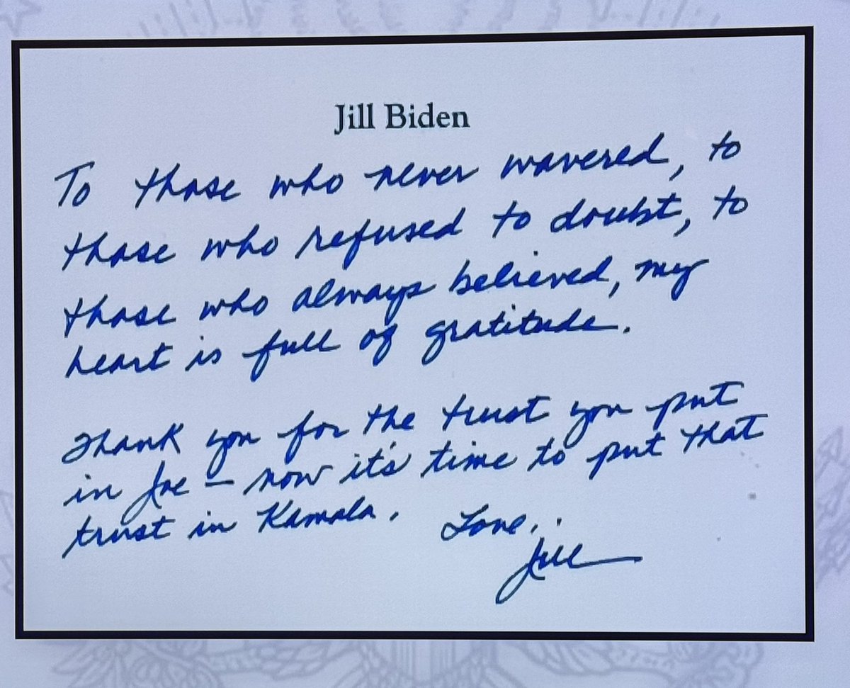 MuellerSheWrote's tweet image. NEW: a handwritten note from @FLOTUS to those of us who never wavered: