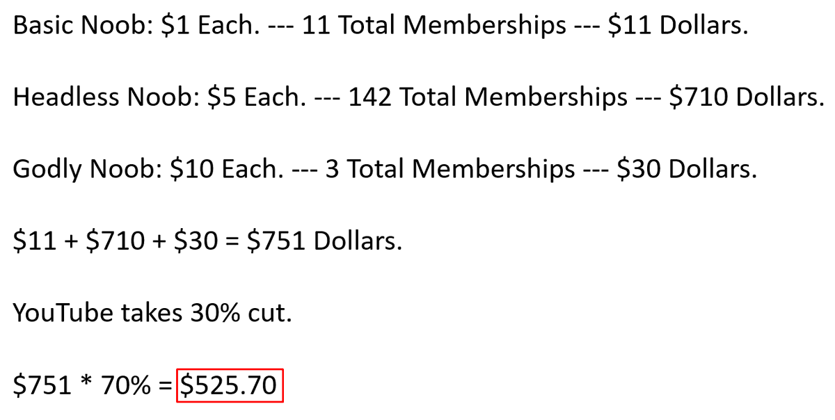 TheHeadlessNoob's tweet photo. @TeamYouTube On June 22nd and June 8th, I was gifted a significant amount of memberships from a generous viewer. I have yet to receive almost any revenue from these gifted memberships.  

I should have received $525.70 from memberships for the month of June. I received $32.65 https://t.co/JPSH7KOh6h