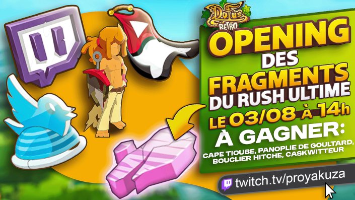 🔥ULTIME GIVEAWAY🔥

J'ai l'honneur de vous annoncer qu'après deux ans de farm, tout est enfin terminé, les crafts, les fm, plus de 20.000 fragments de runes à OPEN sur #DOFUSRetro #DOFUS

- Pour cet événement, qui dit Rush Ultime dit Giveaway Ultime!💪 

🔔Plateforme à suivre !