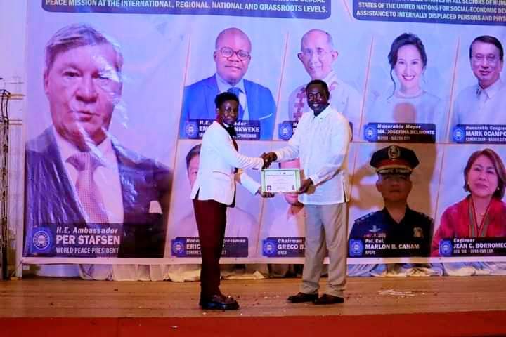 fostertoppar's tweet photo. To God's glory, I was privileged to receive the prestigious global peace award 2024 as the United Nations Eminent Peace Ambassador in consultation with the International Association of World Peace Advocates. 

I present to you His Excellency Ambassador Foster Toppar. https://t.co/WZZSItAWSz