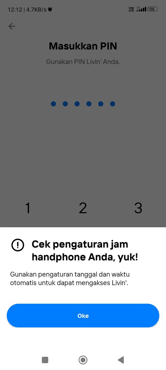 admin aplikasi livin' by mandiri saya tidak bisa digunakan untuk transaksi dan top up. selalu ada notifikasi seperti ini padahal saya tidak pernah mengubah pengaturan apapun, termasuk waktu dan tanggal. mohon bantuannya <a href="/bankmandiri/">bank mandiri</a> <a href="/mandiricare/">Mandiri Care</a>