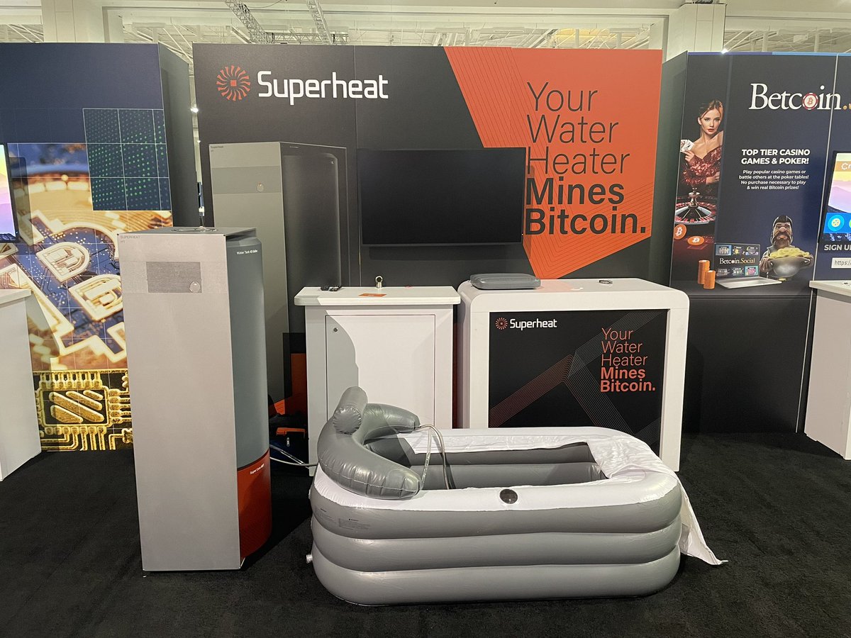 Superheat H1 prototype, crypto water heater at Bitcoin 2024! Booth 525!