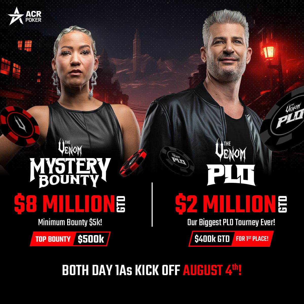 Excited for Black Chip Poker’s Venom tourneys this August? 🎯 Start with their $1 Million GTD Venom Warmup event with just a $55 buy-in. You’ll find lots of flights happening daily through July 28th.  Don’t miss it!
tinyurl.com/mpchjec6