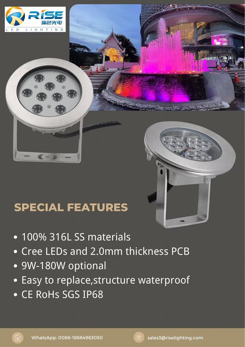 316L SS RGBW LED Underwater Lights