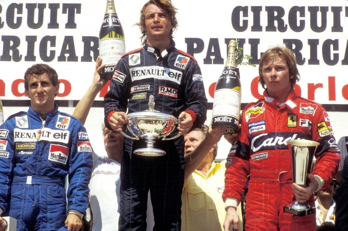 MsportXtra's tweet photo. #F1 #OnThisDay, July 25th 1982, polesitter René Arnoux won the #FrenchGP at Paul Ricard in his Renault. A great day for the team as Renault teammate @Prost_official finished 2nd. Didier Pironi was 3rd for @ScuderiaFerrari . #Multi21 https://t.co/I4O8uekWyZ #MsportXtra @UnracedF1 https://t.co/1OQTErrpXW