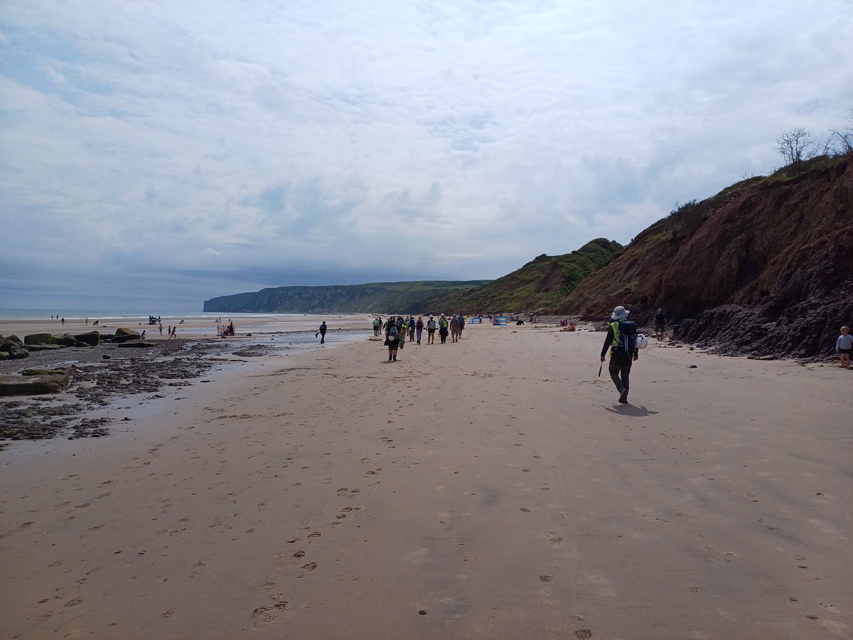 Fun at the beach on the Palaeo@Leeds fieldtrip! Looking at Late Jurassic-Late Cretaceous rocks and fossils on the Yorkshire Coast as well as some Quaternary glacial deposits 🐚🪸🏖⚒️
