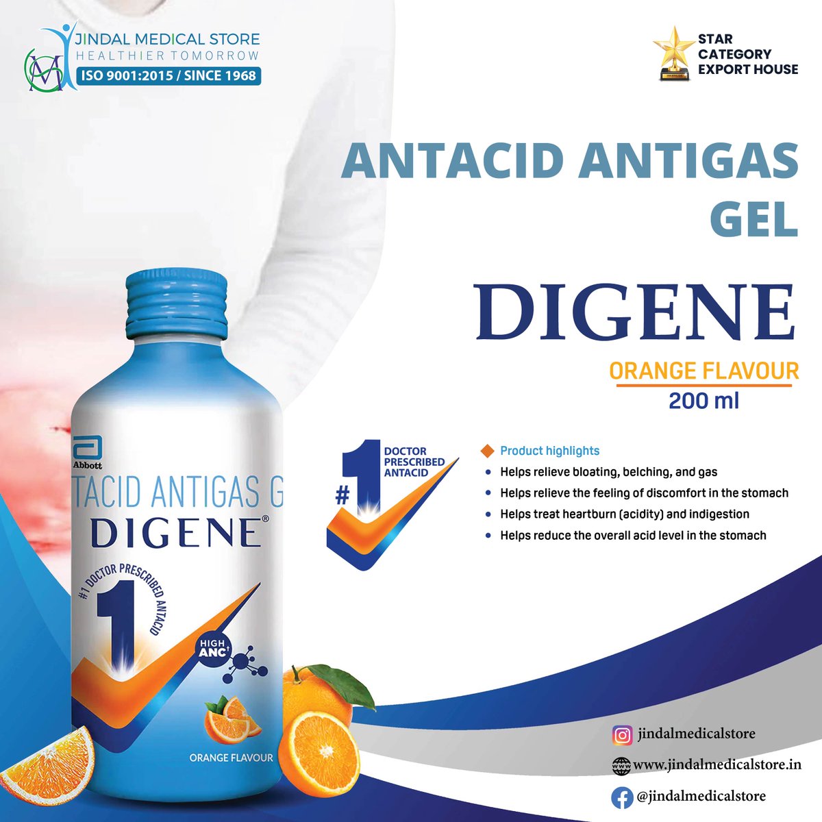 jmspharmacy's tweet image. Suffering from acidity, heartburn, or stomach discomfort? Try Digene for quick relief! 🌟 Say goodbye to gas and pain with Digene's effective formula.✨

#Digene #AcidityRelief #Heartburn #Discomfort #GasRelief #Antacid #DigestiveHealth #ReliefFromAcidity #JindalMedicalStore #JMS