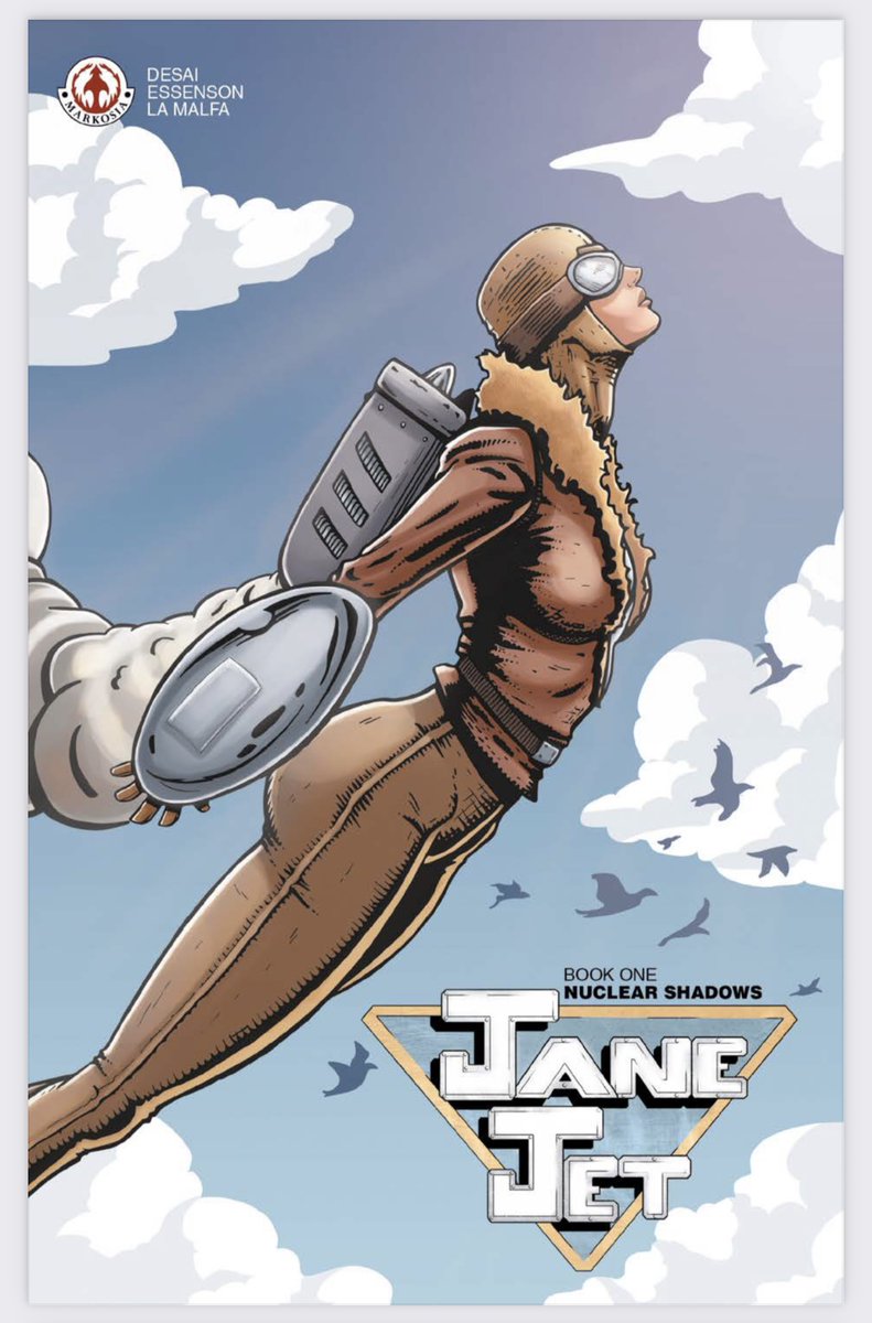 PEssenson's tweet photo. @Tonpa2 Please check out JANE JET: Book One - Nuclear Shadows, my first published graphic novel done by a new international team of creators!!! Available for pre-order on Amazon and other book sites now! Co-creator-owned by myself (Pencils) and Amal Desai (Writer). Published by @Markosia https://t.co/Khn4UU9zQd