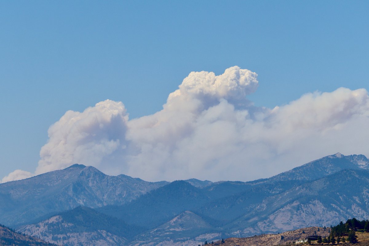 The_Weatherman2's tweet image. Saw my first #pyrocumulus cloud today, viewing the #PioneerFire from Chelan, WA, about 40 miles SE of the fire. The Pioneer Fire has burned over 30,000 acres, and continues to threaten the town of Stehekin. #wawx @HotshotWake @Wa_fire_watch @weatherchannel @JimCantore