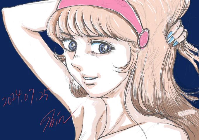 女性のスケッチ何か描かないと忘れそう。皆さん暑いですねぇ。。。 