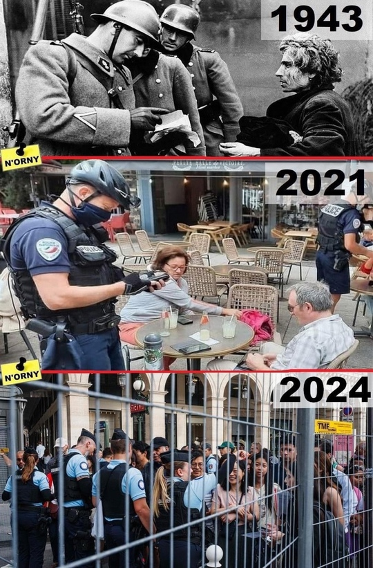 VictorBergerac's tweet photo. #dictature #facsism #JO2024PARIS #MacronCoupdEtat #controle #consentement #COVID #barrieres #France #QRCode #laisserpasser #filtrage #surveillance #orwellian https://t.co/FKI8u4hNSK
