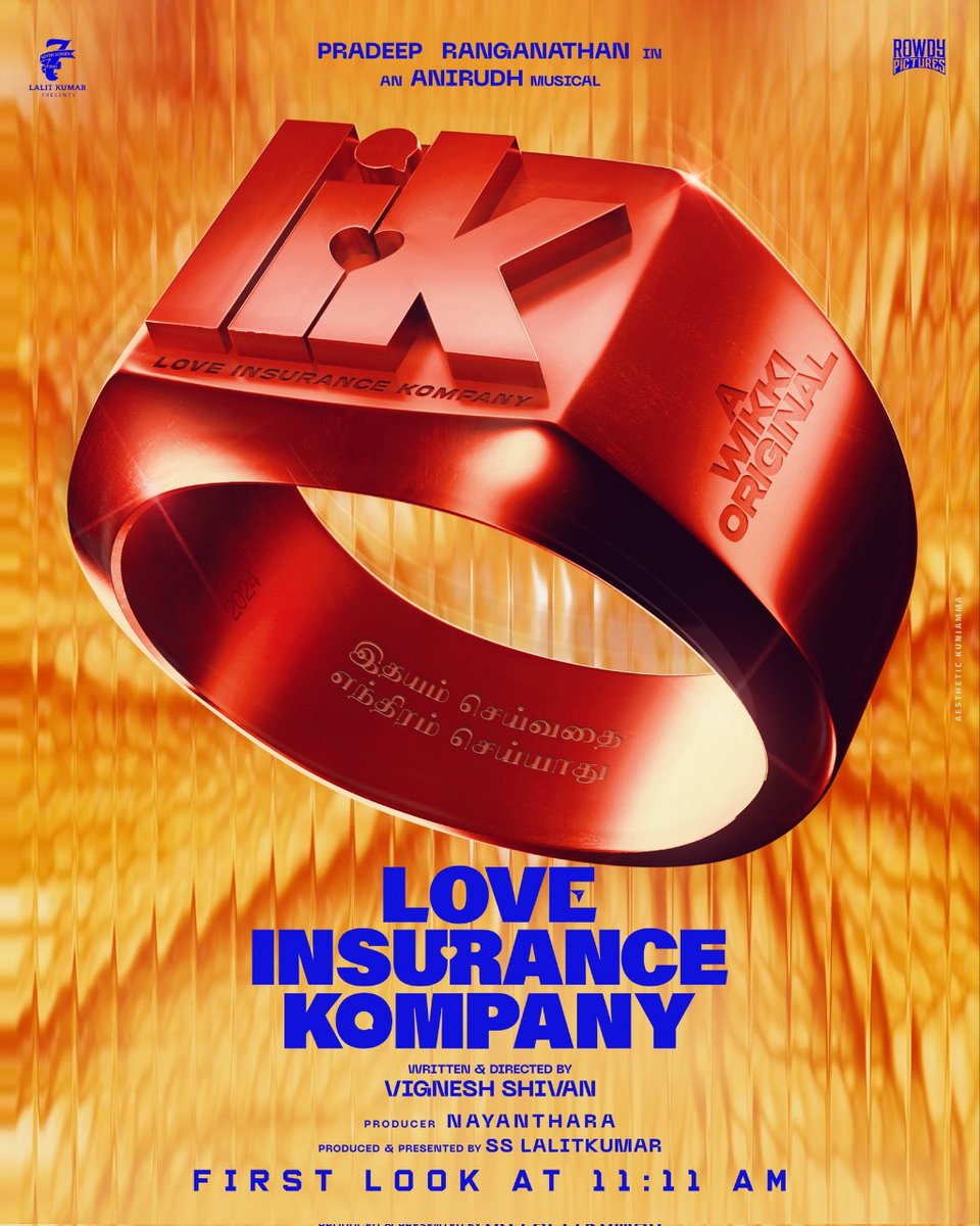 GOLDENZEBRA__'s tweet photo. #PradeepRanganathan -#krithishetty starring #lik #LoveInsuranceKompany
Directed by #vigneshsivan
Production -#rowdypictures and #7studios https://t.co/EEt4nHzjVx