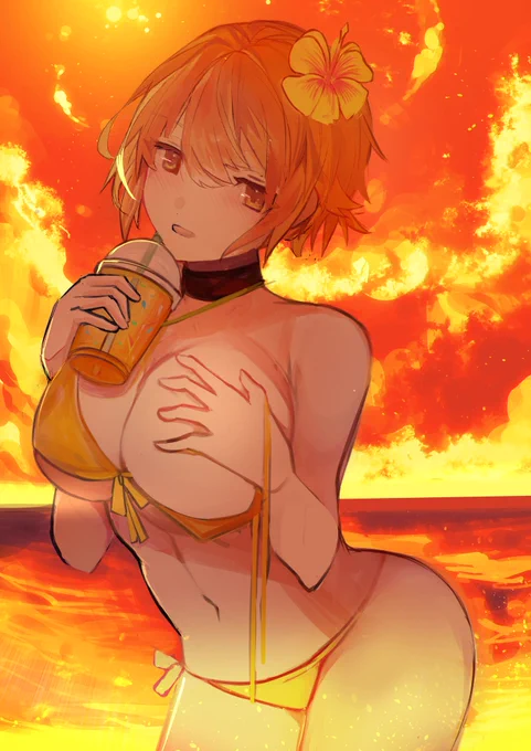 水着フレアちゃん再掲 #オリジナル
