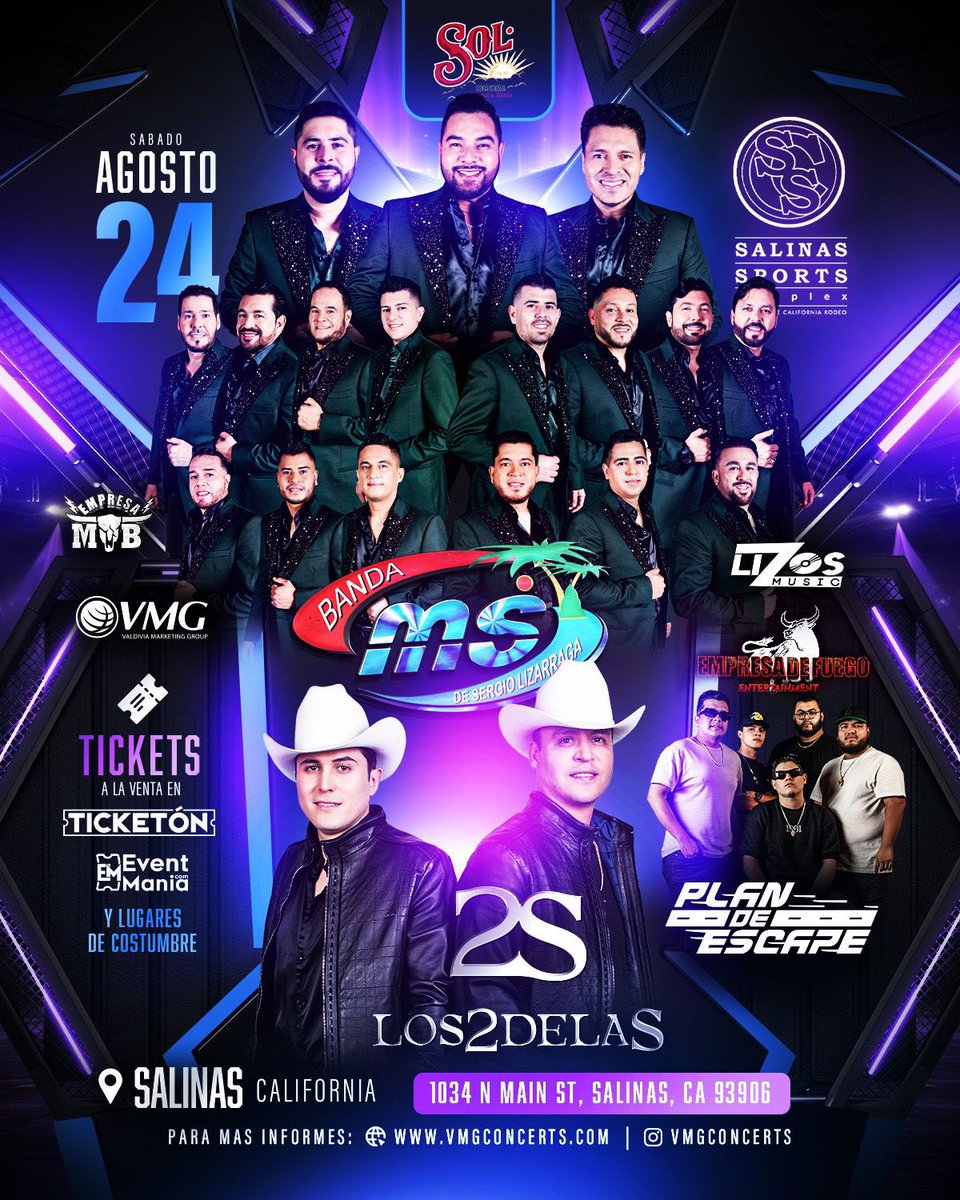 los2dela_S's tweet photo. Familia de California ❤️ Nos vemos en un mes para cantar y bailar con nuestros compas de @BANDA_MS y #PlanDeEscape 🤠 Se va a prender el cerro ✌🏻🔥 https://t.co/Ib9mYKidzv
