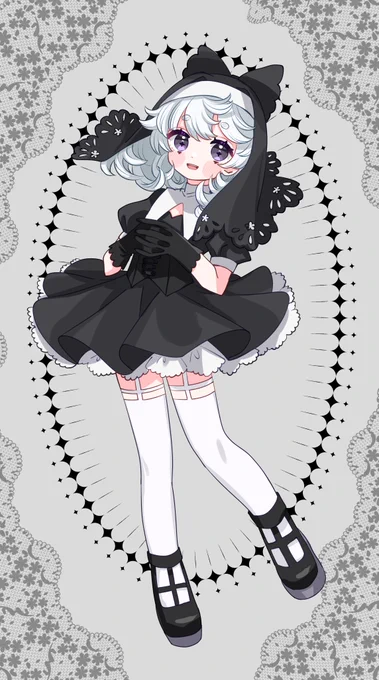 この辺skebで要素もらってキャラデザさせていただいた絵なんですけど、自分のキャラデザ好きだからうれし〜になる