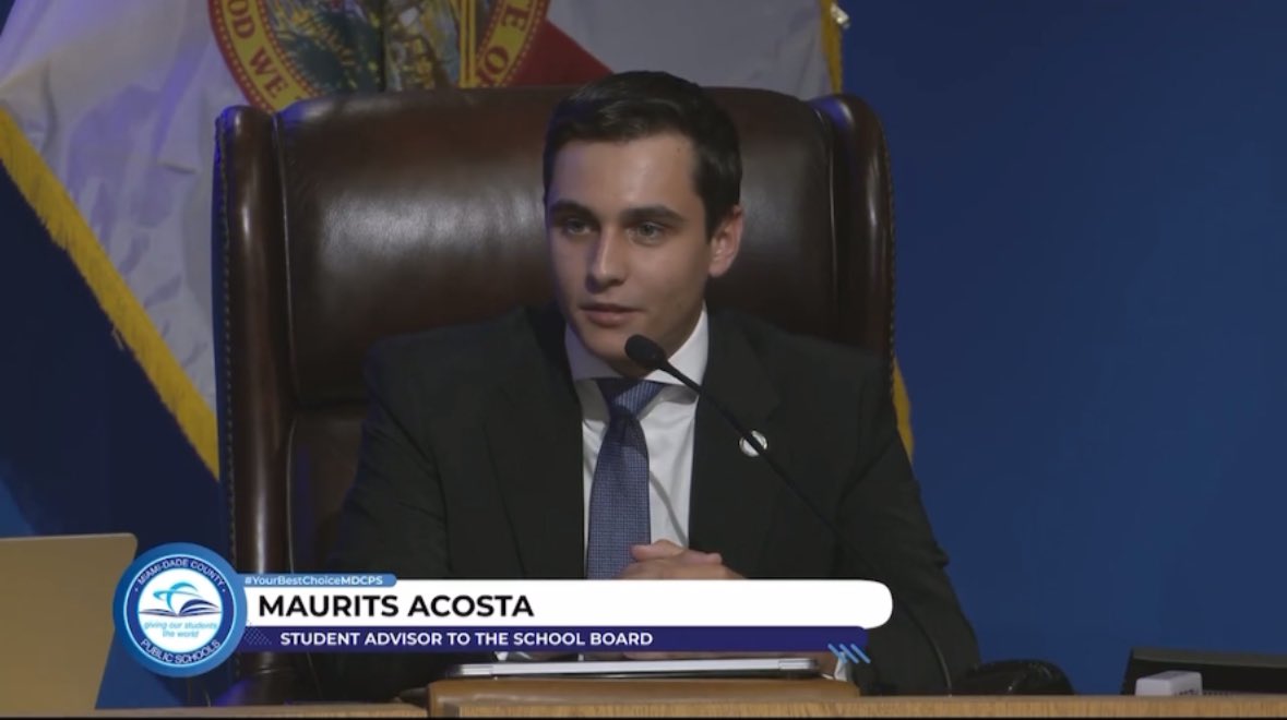 MDCPSStudentRep's tweet photo. Today I was officially introduced as the new student advisor to the School Board of Miami-Dade County.

Now, it’s time to get to work to make sure MDCPS continues being a model district for all things student representation and empowerment within our schools! 🗣️📚 https://t.co/sy2BYqFJlz