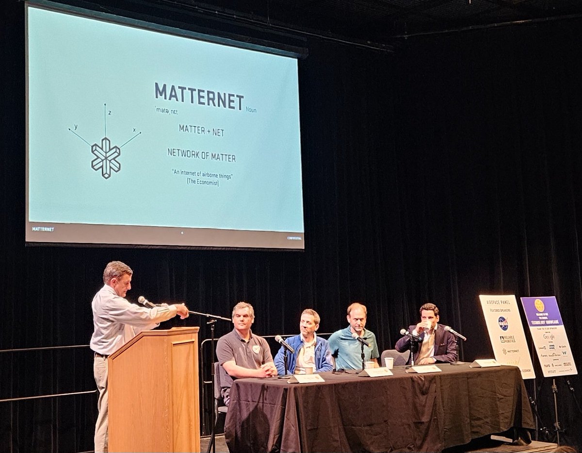 jadfoo's tweet photo. Very interesting panel presentation in Mtn View this evening.  Speakers from 3 UAV companies + NASA.  From delivery drones to unmanned air taxis to automated planes. Lots of cool stuff on the horizon.  #UAV #drones #flight #aeronautics https://t.co/ihKnLfuH6d