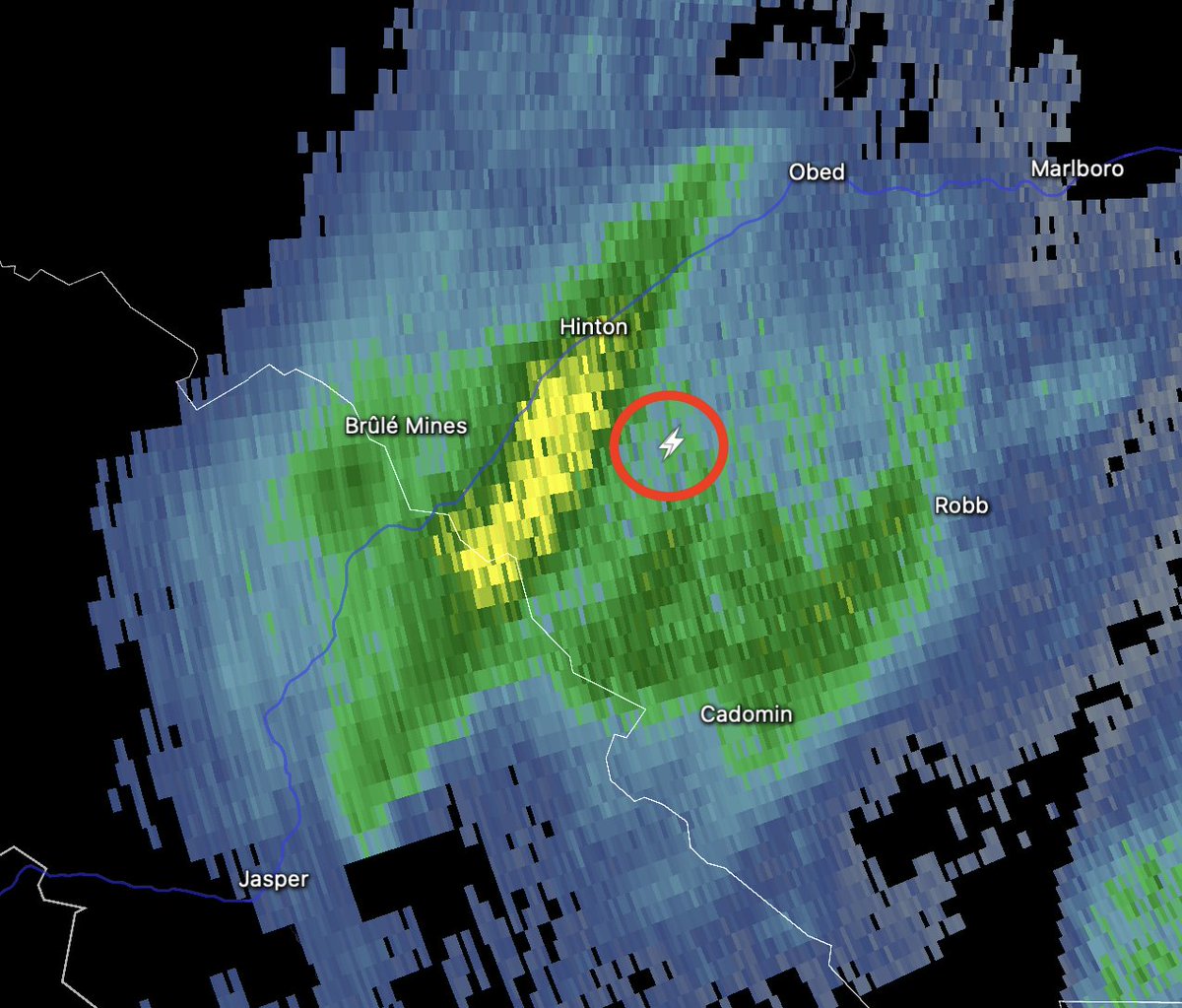 The Jasper fire is so intense that it is generating its own thunderstorm, with lightning being detected south of Hinton.

Fire-generated lightning also occurred with the Fort McMurray fire. 

#abfire #jasperwildfire