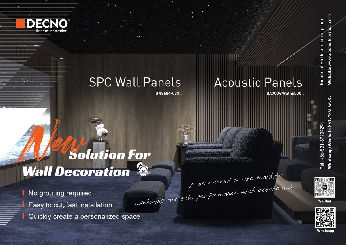 libridge9's tweet photo. The perfect combination of fast-install wall solutions in 2024!
#SPCWallPanels + #Acoustic #FlutedWallPanels
DECNO, your reliable new building materials manufacturer
☎ WhatsApp/WeChat: +86 177 3606 6787
✉️ E-mail: sales@decnoflooring.com
💻 Website: https://t.co/L4OVbfUWst https://t.co/bCGpMqk2Ir