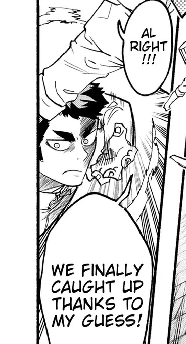 Oh my god! Is that an Eyeshield 21 reference? Is Wakatoshi-kun using the Trident Tackle?? Are they saying Ushijima Wakatoshi is Haikyuu's Shin Seijuro??? 
