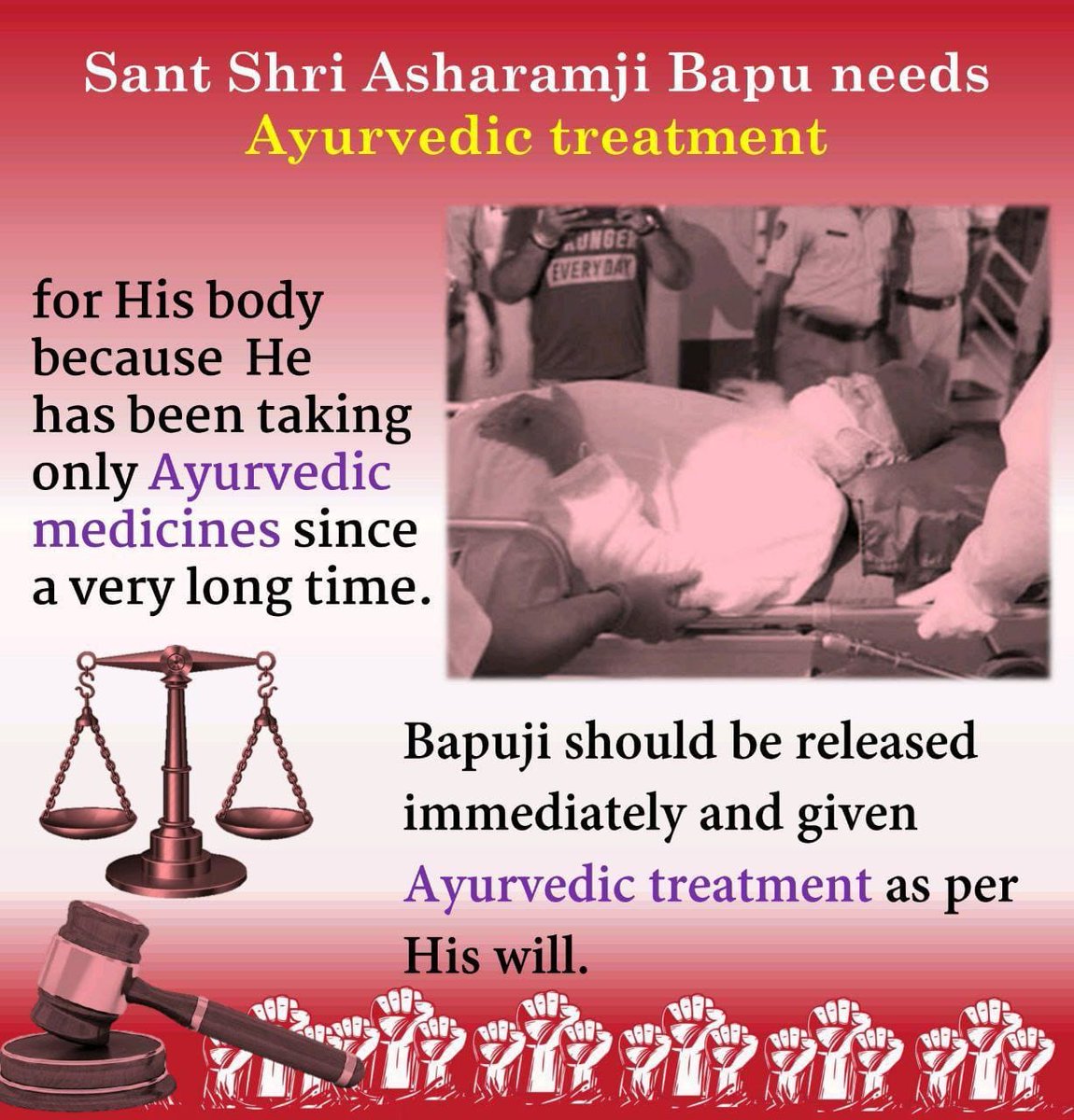 Bharti1911's tweet photo. #RightToTreatment
Give Sant Shri Asharamji Bapu
Non Invasive Treatment
Because everyone knows that by allopathy treatment there are so many side effects to our body. https://t.co/numv2l3Enp