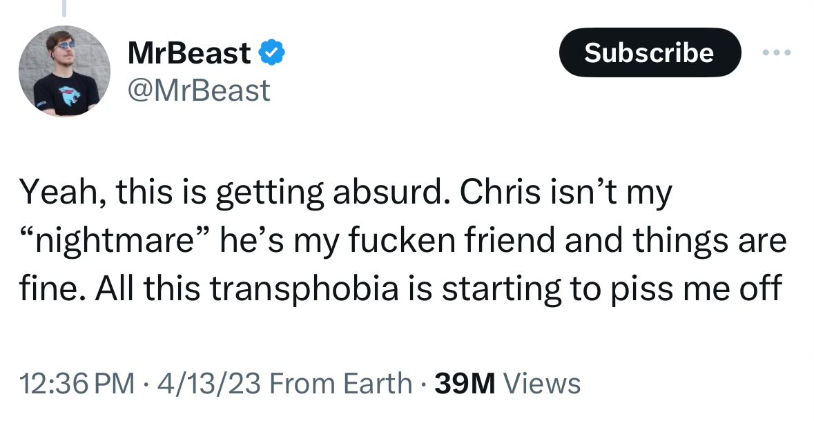 <a href="/MrBeast/">MrBeast</a> Looks like he turned out to be your nightmare after all lol