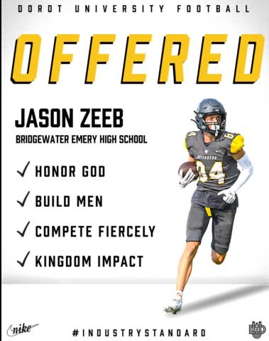 After a great talk with <a href="/CoachTeiger/">Coach Luke Munsterteiger</a>⁩ I am blessed and excited to receive an offer from Dordt University!