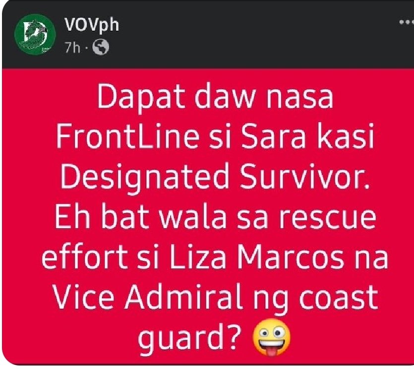 almhel3990's tweet photo. Kabobo nyo tlgang mga pulangots, designated survivor nga c VP Sara, pero ang tanong, bkt patay na ba c durugista Marcos Jr? hindi, andun sa sharaton hotel bumabatak! https://t.co/LLAEVoblZB
