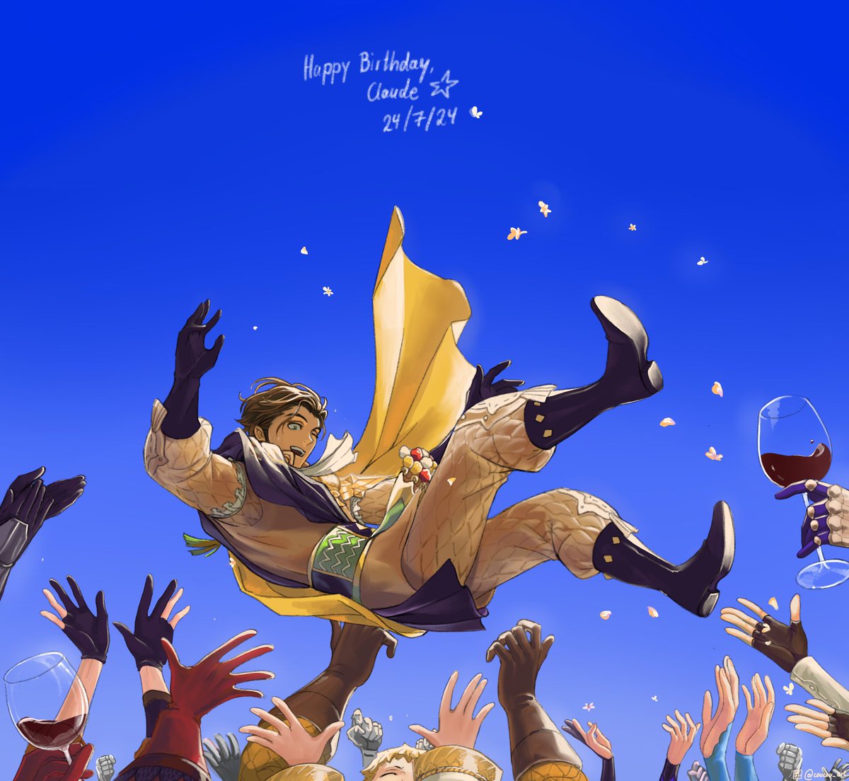 boy it was a day yesterday. hbd claude von riegan (7/24) it‘s claude time 24/7 for real. #FE3H #claudevonriegan