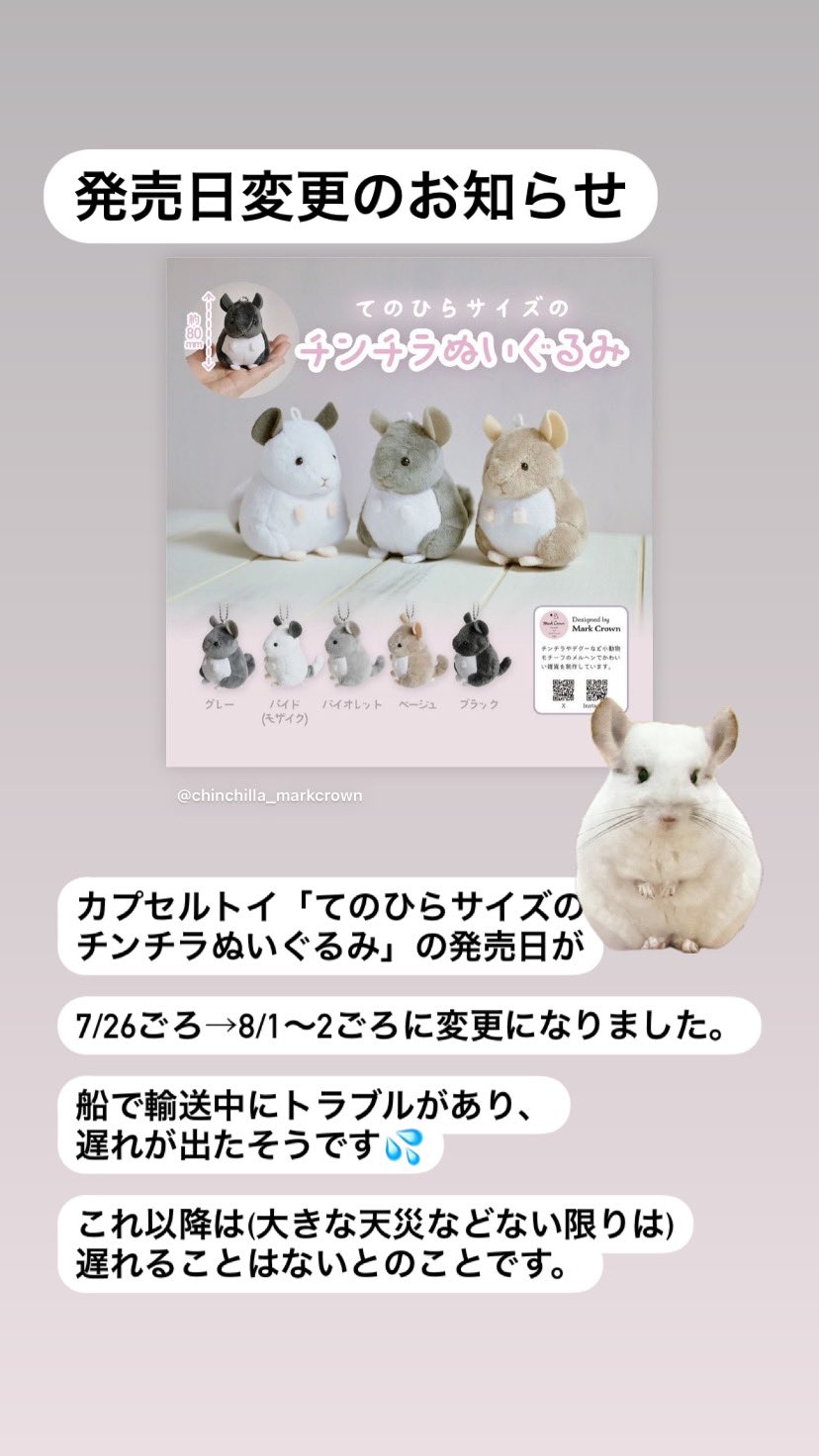 チンチラ ぬいぐるみ りくのなかまたち」チンチラ ぬいぐるみ（14個入） | ぬいぐるみ