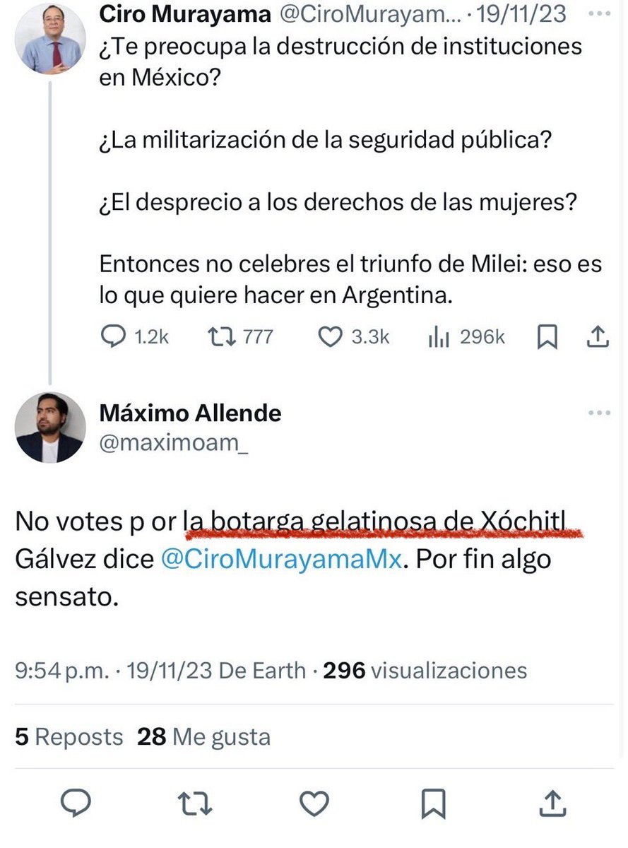 La eterna hipocresía de los de la secta morenista, ¿verdad <a href="/maximoam_/">Máximo Allende</a> ?

No te vengas a vender cono una persona / periodista íntegro si eres una basura.