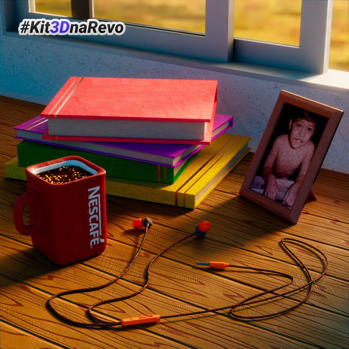 criscat's tweet photo. Minha participação na trend: O Kit de Sobrevivência 3D #Kit3DnaRevo @3dnarevo 
A ideia é modelar 5 itens essenciais no setup de qualquer artista 3D: 
Uma bebida energética
Algo indispensável
Um objeto de grande valor afetivo
Um objeto super útil
Um objeto de lazer https://t.co/XNp9TFYSZi