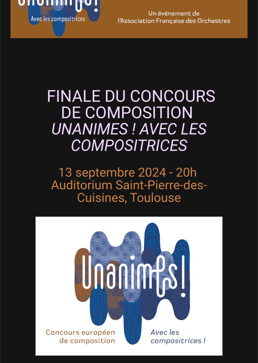 CoreenMorsink's tweet photo. The programme is out and tickets are available for reservation (free). Friday September 13th, Toulouse, France. My work for chamber orchestra, Eos and Tithonus will be premiered. With thanks to the jury and the AFO #aforchestres  https://t.co/bKMwq30vs6 https://t.co/PBvWZHIrDT