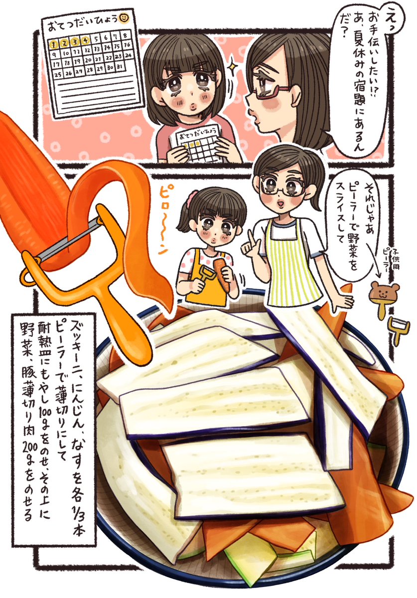 包丁なし‼️
ピーラーとレンジで
しゃぶしゃぶそうめん(2/3) 