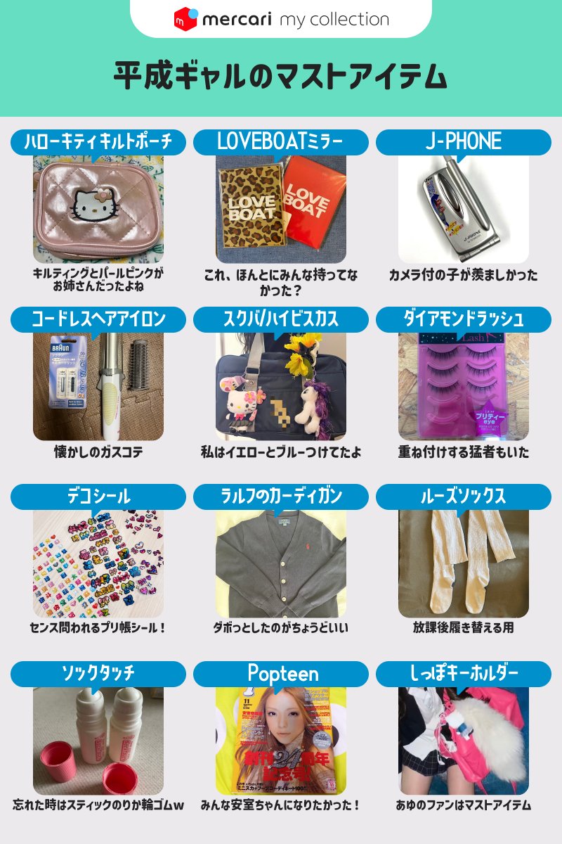 平成ギャル黄金時代 当時のカバンの中身を再現 #メルカリマイ