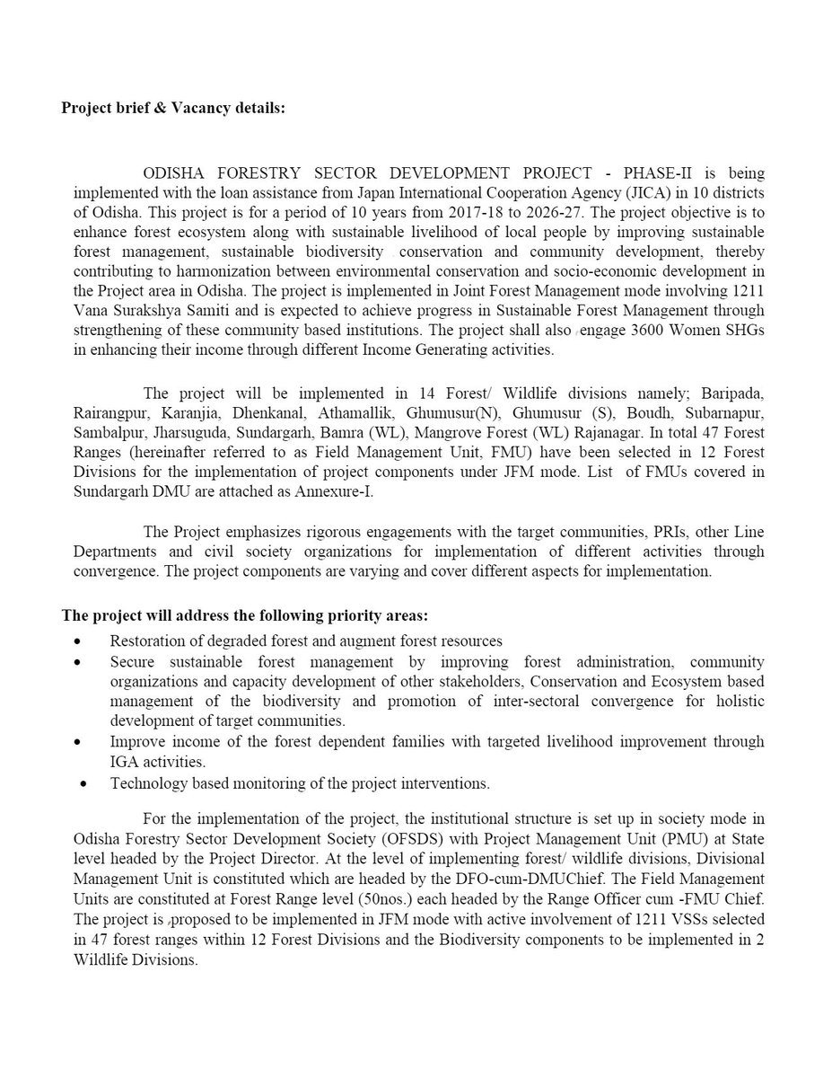 UTKALJOBWORLD's tweet image. Vacancy in SUNDARGARH FOREST DIVISION, SUNDARGARH , 25000 Salary
#odishabytes #Odisha  #odishanews #JobSeekersSA #JobOpportunities