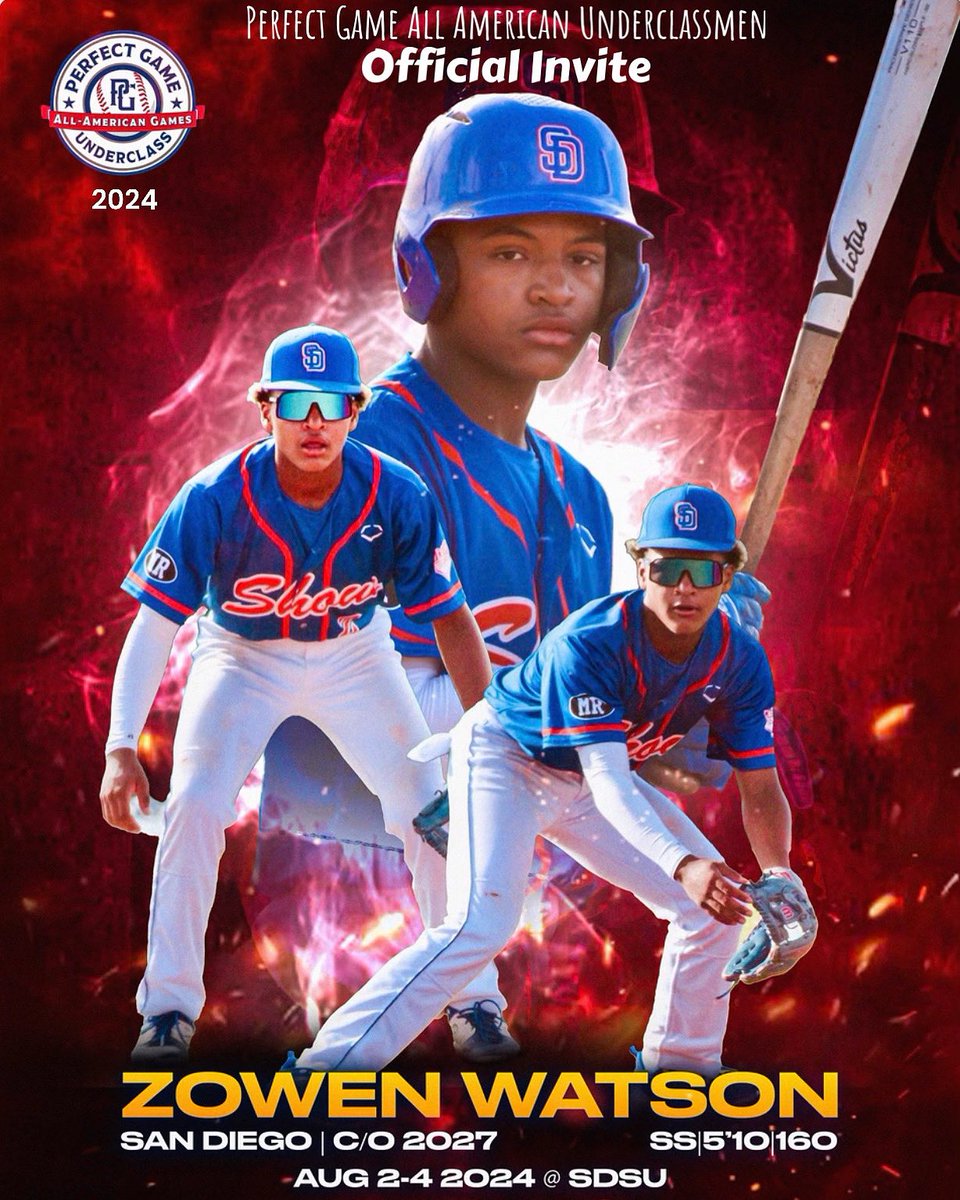 EJWatson19's tweet image. Congratulations to our son Zowen @ZowenWatson on being selected to participate in the 2024 Perfect Game Underclass All-American Games at SDSU with the Top Juniors in the country!  @luvmyzzz @sandiegoshowbaseball @perfectgameusa #lsucommit @so_cal_steve_pg @eastlake_bb