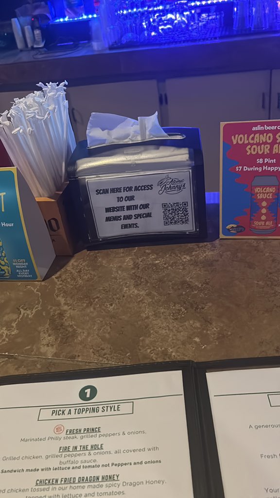 andrewfuller90's tweet photo. So @BarRescue it’s a 4 page menu and the grill cook has to look at it to see what comes on the burger I ordered then the bartender recommends the scan code so I can see a simplified version of the menu once she sees me taking me a photo of the menu https://t.co/EONjJk2aLs