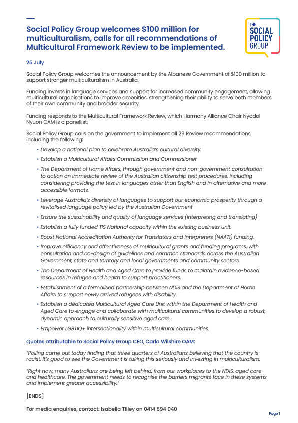 The Social Policy Group (@socialpolicyaus) on Twitter photo CEO <a href="/Carla_Wilshire/">Carla Wilshire</a> responds to the Multicultural Framework Review, which was <a href="/aus_harmony/">Harmony Alliance</a> Chair, <a href="/NyadolNyuon/">Nyadol (nyadolnyuon on Threads) Nyuon OAM</a> was one of the leading panellists #auspol #multiculturalreview #Australia CEO <a href="/Carla_Wilshire/">Carla Wilshire</a> responds to the Multicultural Framework Review, which was <a href="/aus_harmony/">Harmony Alliance</a> Chair, <a href="/NyadolNyuon/">Nyadol (nyadolnyuon on Threads) Nyuon OAM</a> was one of the leading panellists #auspol #multiculturalreview #Australia