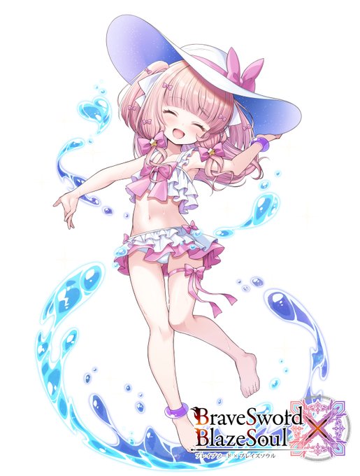 スマホアプリゲーム ブレイブソード×ブレイズソウル()にて、ぺるりあ【真夏】を担当しました～!メダル交換でゲットできるよ!水着のぺるりあちゃん、ぜひどうぞよろしくお願いします!  