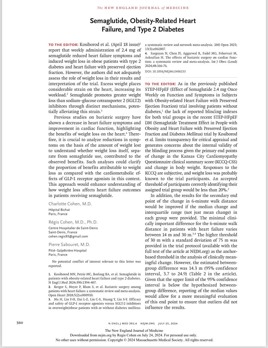 After our editorial in the EJPC, our letter about #GLP1RA underlying mechanisms associated with CV benefits is available in the #DeadpoolAndWolverine