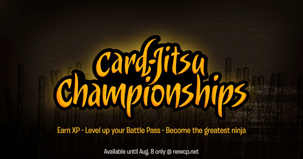 Unleash Your Inner Warrior &amp; Conquer the Card-Jitsu Championship, which is out now!

Quests, mascot visits, an anniversary celebration, battle pass rewards and more 👀

Available until Aug. 8 only @ newcp.net
