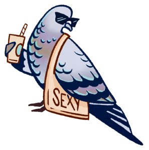 sleeplesscabin's tweet photo. making stickers, hoping ppl will be interested in *checks notes* Pigeons On The Go https://t.co/ew0NF1XcR4