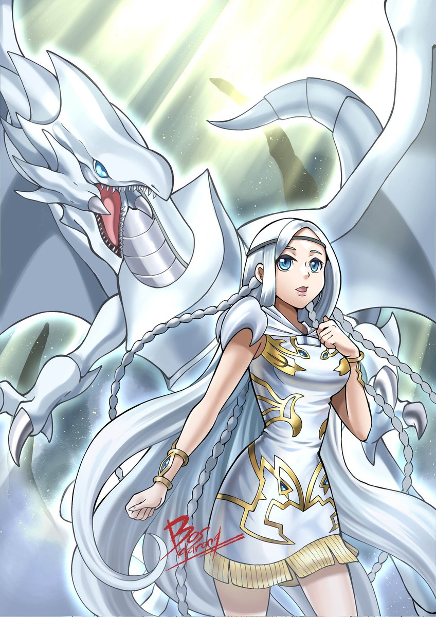 Bosgarong's tweet photo. Maiden of White and Blue-Eyes White dragon, Can't wait to see blue eyes on meta radar again 😋 #遊戯王 https://t.co/ozg7rZI8pX