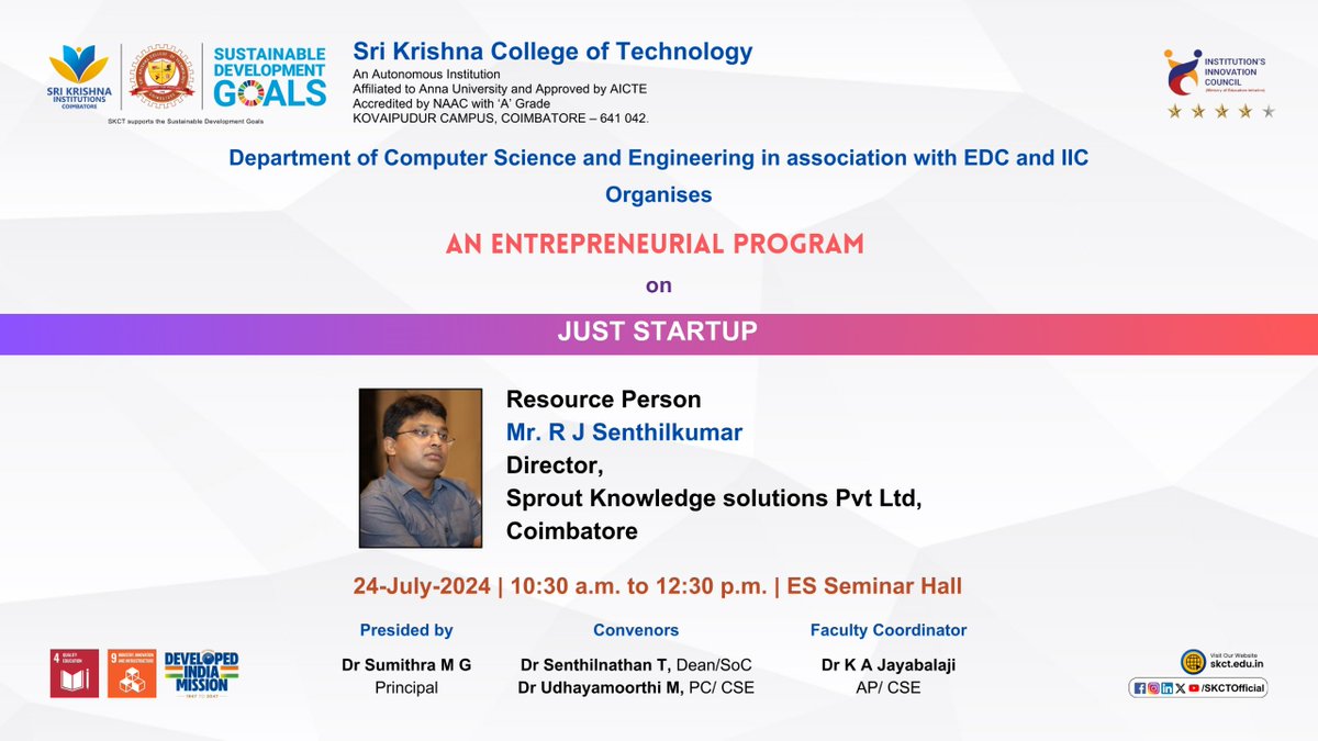 skct_cse's tweet photo. #skctofficial #skctcse #skctcsefamily #cse #aicte #iic #ugc #mhrd #Entrepreneurship #Startups #BusinessGrowth #Innovation #Leadership #SmallBusiness #StartupLife #BusinessDevelopment #EntrepreneurLife #VentureCapital #Mentorship #BusinessStrategy #TechStartups https://t.co/RxFEOWnnAL