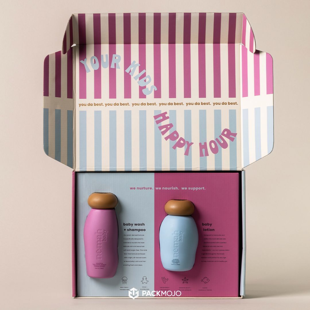 PackMojo's tweet image. Let your packaging do the talking 🗣️ 

Read more about Nemah's packaging: buff.ly/3yuxP6l 

#mailerbox #custominsert #kitpackaging #unboxingexperience