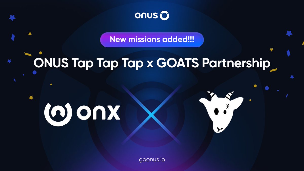 🔥 HOT NEWS: ONUS Tap Tap Tap joins forces with GOATS 🐐

We're thrilled to announce the partnership between ONUS Tap Tap Tap and GOATS! <a href="/realGOATS_TG/">GOATS 🐐</a> 🐐

GOATS is a Telegram mini-app that rewards users with $GOATS. The longer your Telegram account has been active, the larger the