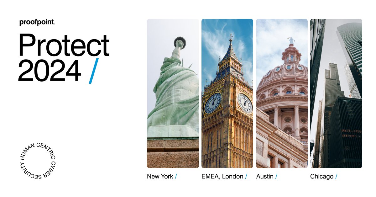 Satya__Jena's tweet photo. At every stage of an attack, people are at the center of @Proofpoint protection.

At #ProofpointProtect 2024, you'll explore what a human-centric approach to #cybersecurity means and how it can make you a better, more proactive defender.

Learn more: https://t.co/V1fCDwyYEy https://t.co/uBcskVJfdb