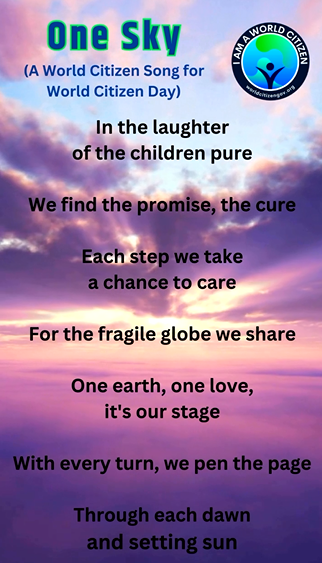 worldcitizengov's tweet photo. Happy #WorldCitizenDay!
#OneSky
#WorldCitizenSong
Listen to "One Sky" at https://t.co/abY5TaFWmu https://t.co/26S1Ybq5Ot
