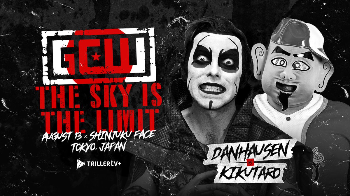 GCWrestling_'s tweet photo. GCW returns to Japan on August 12th-14th!

Just Signed for 8/13:

DANHAUSEN vs KIKUTARO
BROSKI JIMMY vs MIYU YAMASHITA

plus:
Mance Warner
Masha
Maki Itoh
Sasuke
Rina
Takeda
Zayne
Gringo
Dark Sheik
Allie
Effy
Janela
Manders
Mathers

Ticket info⬇️ https://t.co/g4ipuEiqDF